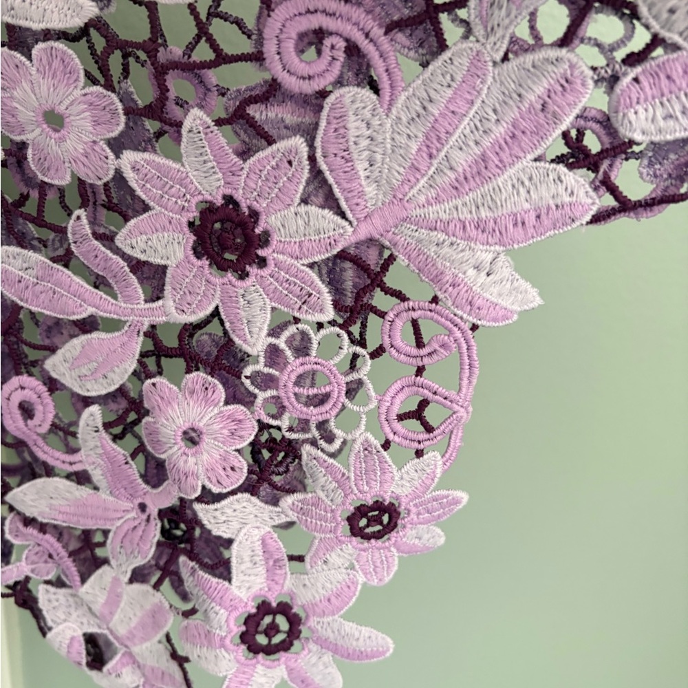 Anthropologie Maeve Purple Floral Lace Top - Picture 4 of 4